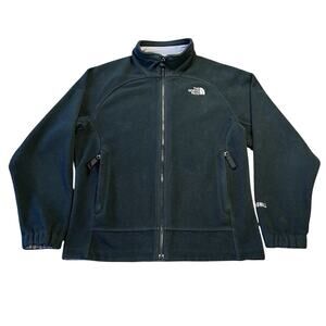The North Face Full Zip Fleece Jacket Midweight Black Coat Girls WindWall Large
